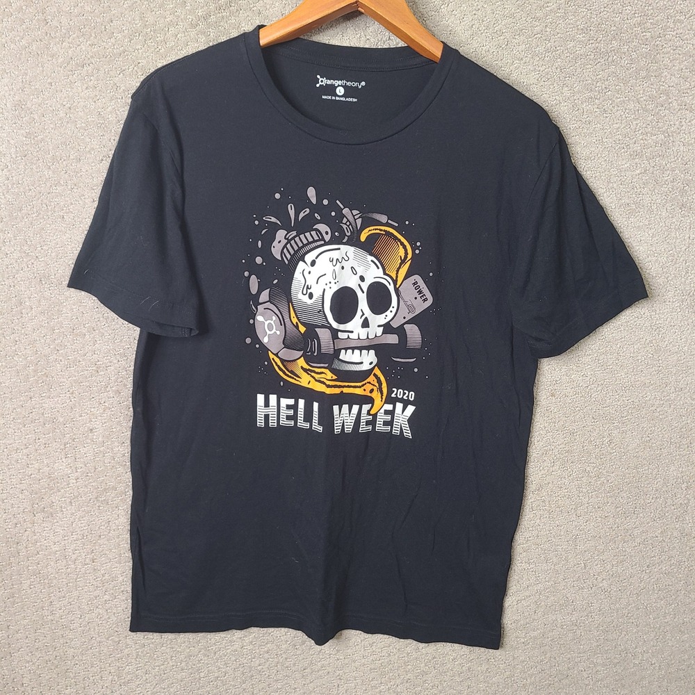 Orangetheory Shirt Mens Large Black Hell Week 2020 Graphic Cotton Blend Athletic